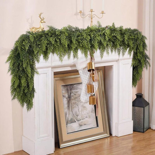 6FT Artificial Cedar Garland – Real Touch Green Pine