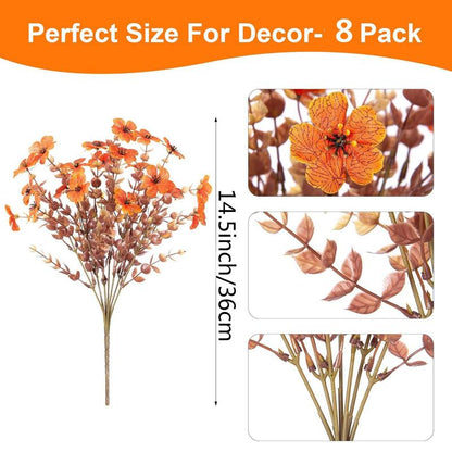 Fall Artificial Flower UV Resistant Halloween Harvest Festival Decor Fake Silk Flower Home Table Centerpiece Decoration