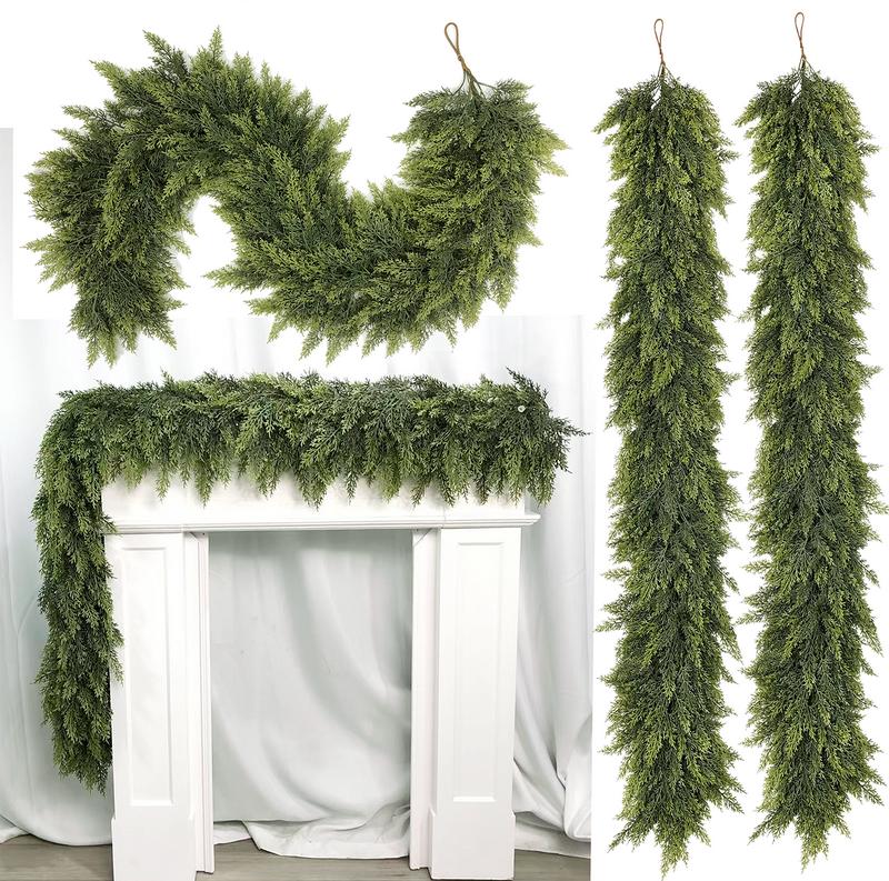 6FT Artificial Cedar Garland – Real Touch Green Pine