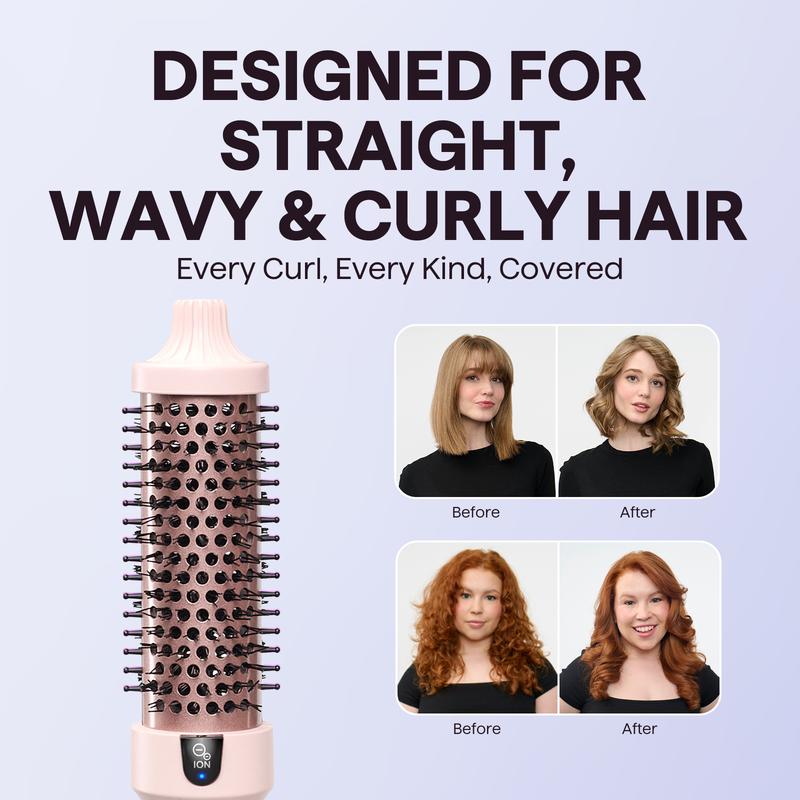 Wavytalk Blowout Boost Ionic Thermal Brush 1 1/2 Inch with LED Display, 300℉-420℉ for Different Hair Types, 120-240V Universal Voltage