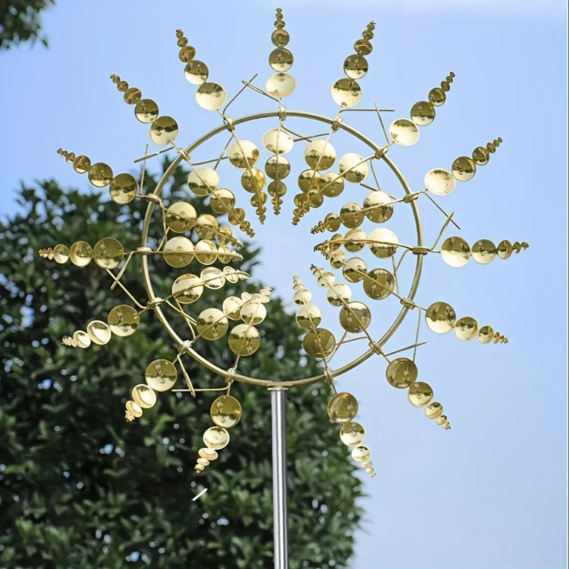 Elegant Kinetic Windmill – Rotating Metal Garden Sculpture