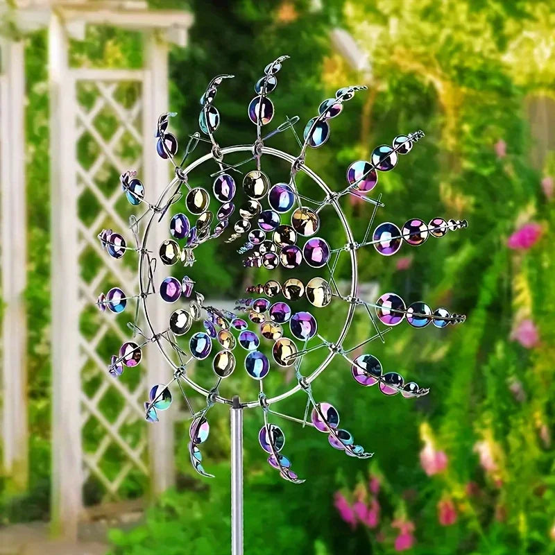 Elegant Kinetic Windmill – Rotating Metal Garden Sculpture