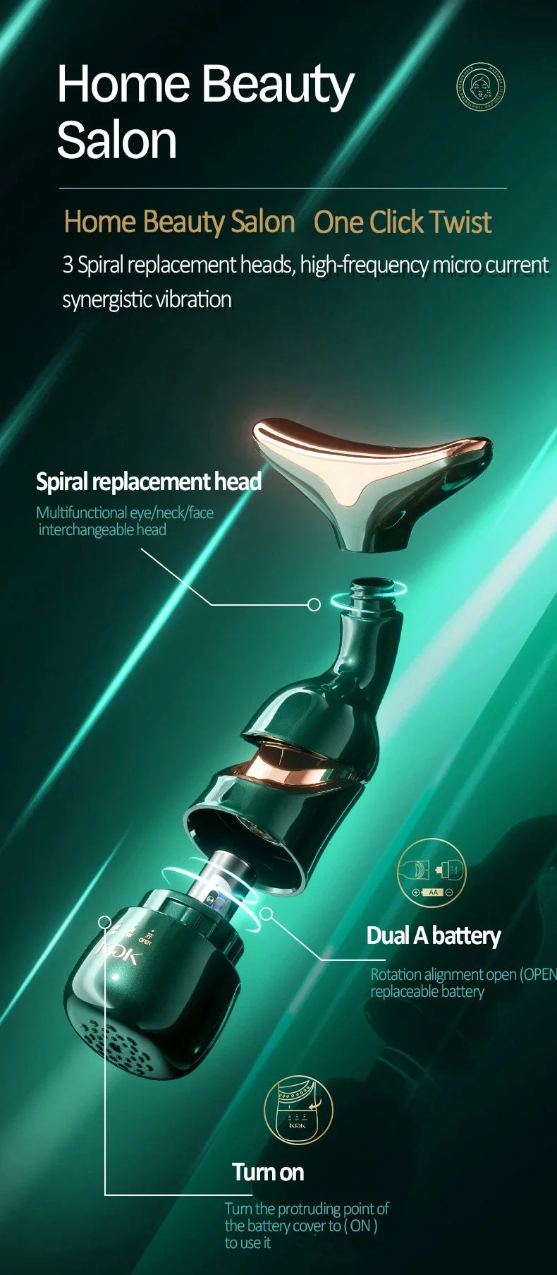 3 in 1 EMS Facial Lifting & Massage Device