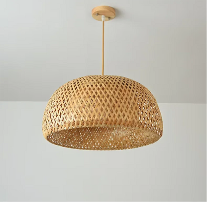 Hand-Knitted Chinese Bamboo Pendant Lamp – Elegant Weaving Chandelier for Home & Restaurant