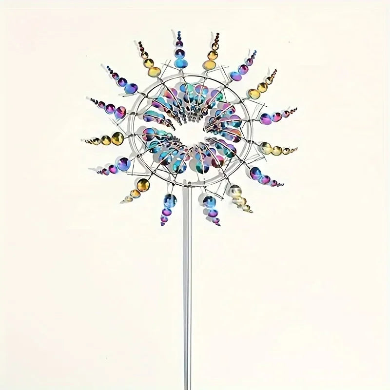 Elegant Kinetic Windmill – Rotating Metal Garden Sculpture