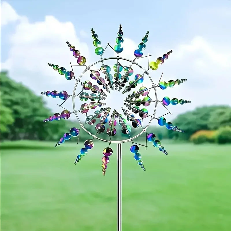 Elegant Kinetic Windmill – Rotating Metal Garden Sculpture