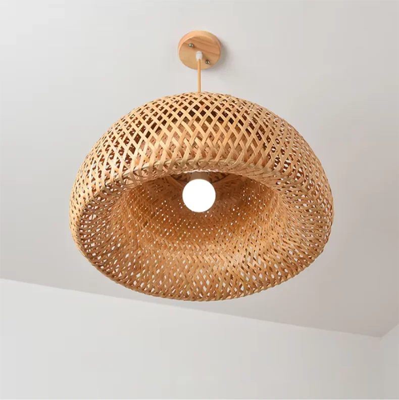Hand-Knitted Chinese Bamboo Pendant Lamp – Elegant Weaving Chandelier for Home & Restaurant