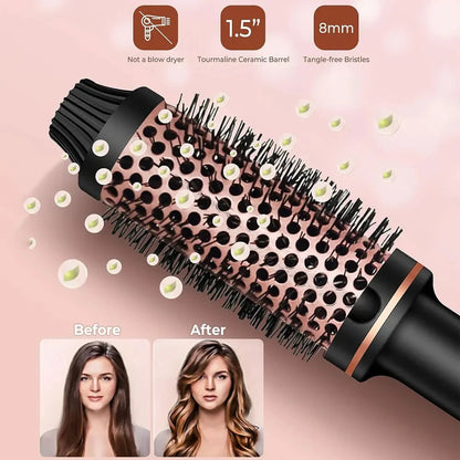 Wavytalk Blowout Boost Ionic Thermal Brush 1 1/2 Inch with LED Display, 300℉-420℉ for Different Hair Types, 120-240V Universal Voltage