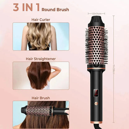 Wavytalk Blowout Boost Ionic Thermal Brush 1 1/2 Inch with LED Display, 300℉-420℉ for Different Hair Types, 120-240V Universal Voltage
