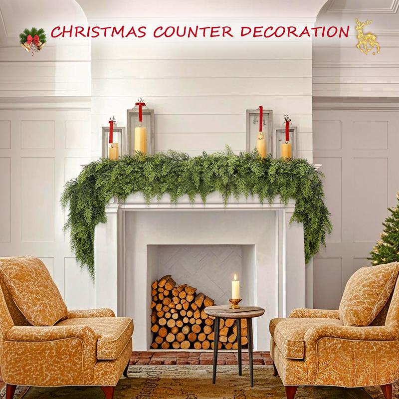 6FT Artificial Cedar Garland – Real Touch Green Pine