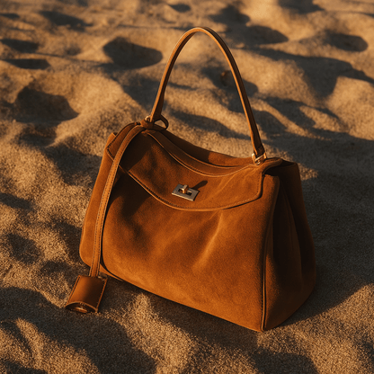 Moira Bag – Genuine Suede Tote & Full-Grain Leather Lining